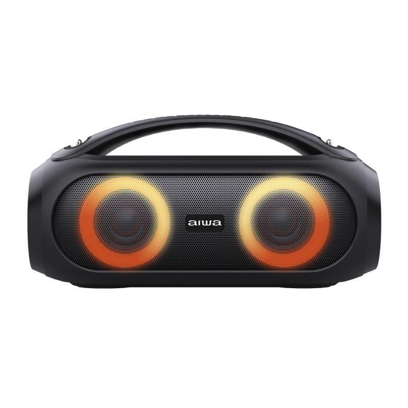 Parlante Aiwa Boombox TWS negro vista frontal