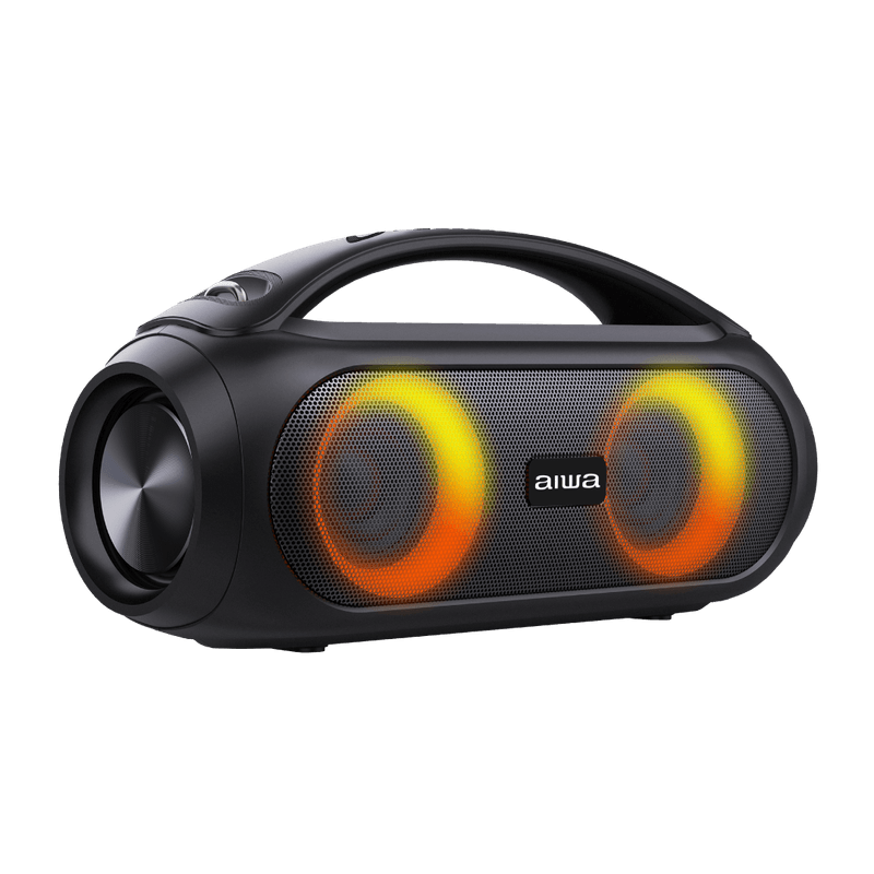 Parlante Aiwa Boombox TWS negro vista diagonal