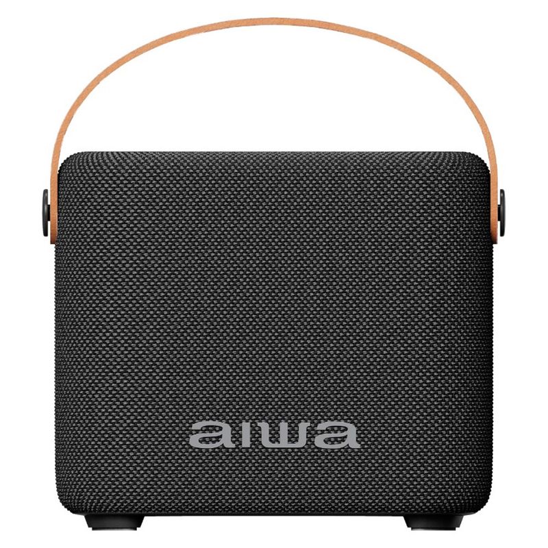 Parlante Aiwa bluetooth negro vista frontal
