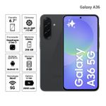 Celular Samsung Galaxy A36 5G negro producto completo