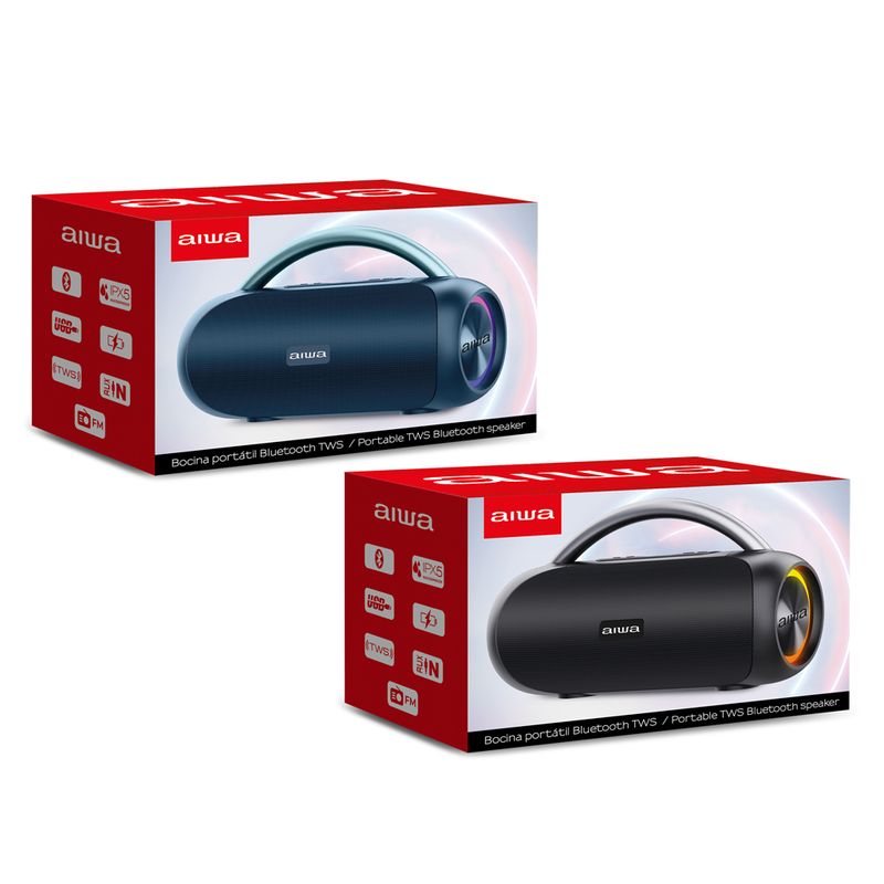 Parlante Aiwa AW-S10BT negro producto completo