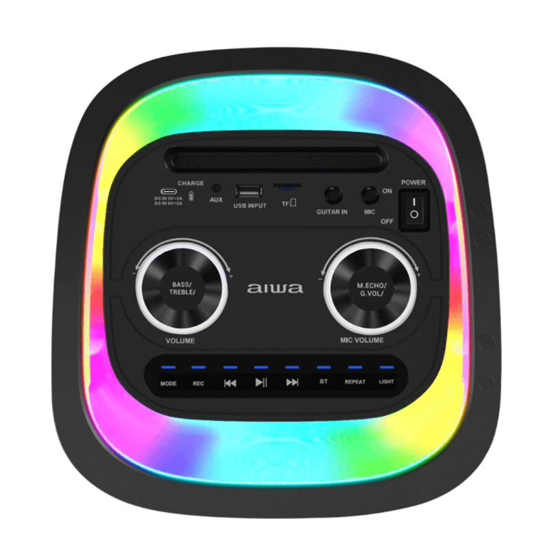 Parlante Aiwa AWPOH4D negro detalle panel superior