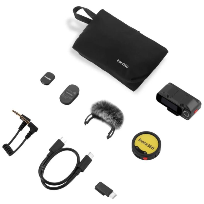 Micrófono Insta360 Mic Pro negro configuración multicámara