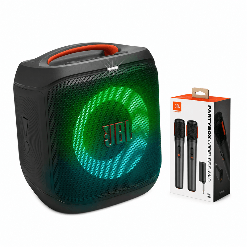 Pack JBL PartyBox Encore Essential 2 negro con 2 micrófonos