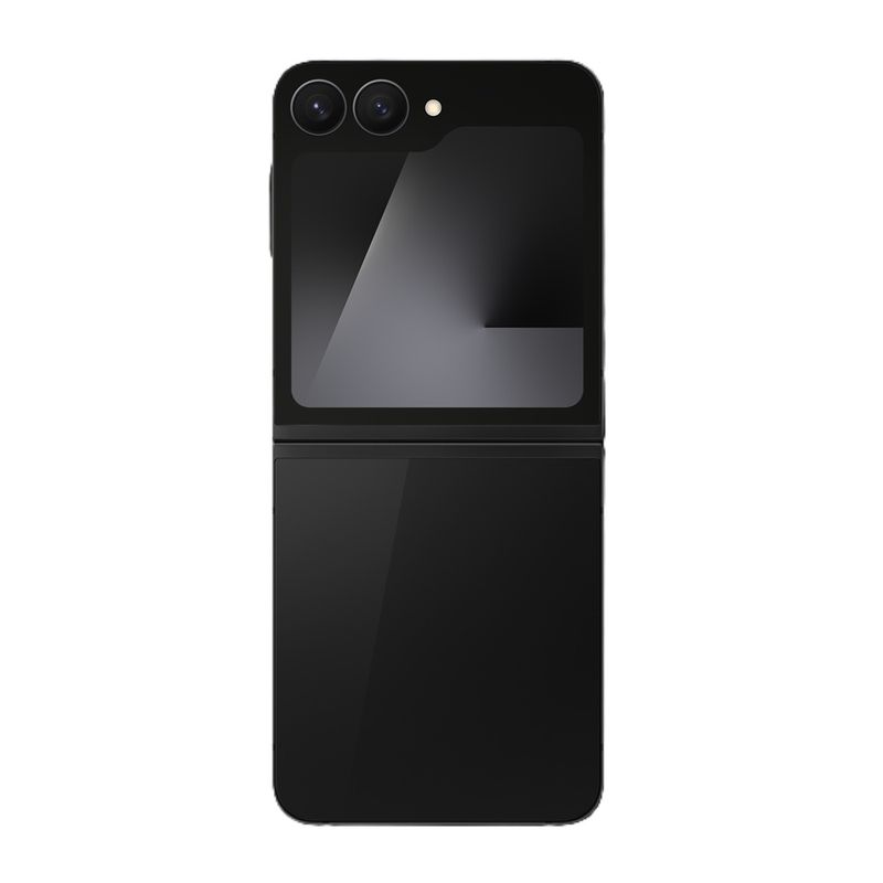 Celular Samsung Galaxy Z Flip 7 FE negro vista lateral diseño plegable