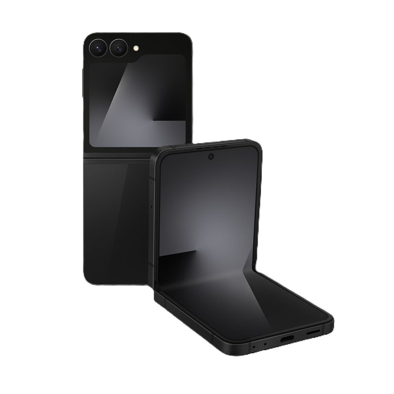 Celular Samsung Galaxy Z Flip 7 FE negro vista plegada