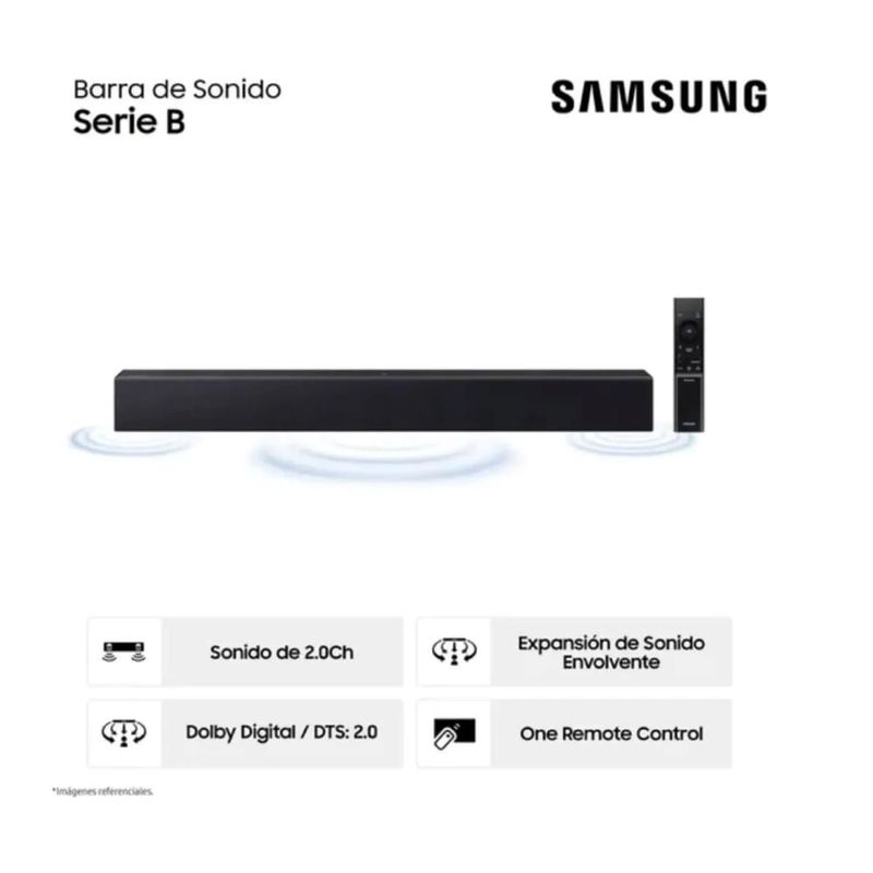 Soundbar Samsung HW-B400F/PE negro diseño compacto