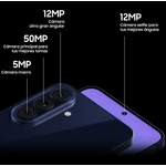 Celular Samsung Galaxy A57 5G azul oscuro detalle pantalla