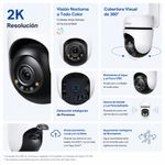 Cámara TP-Link Tapo C510W 2K QHD Wi-Fi 360 exterior blanca frontal características
