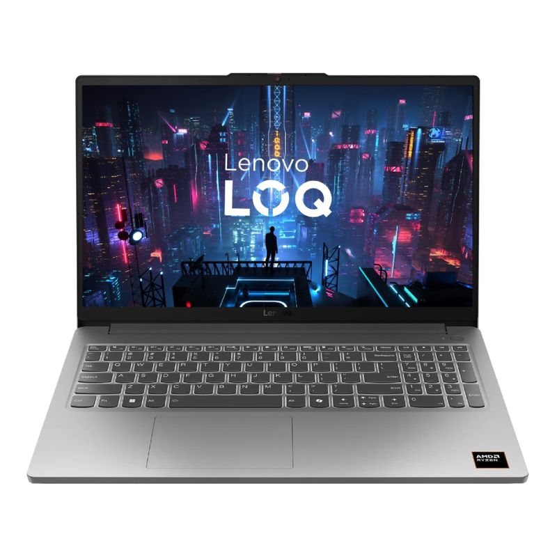 Laptop Lenovo LOQ 15ARP10E Ryzen 7 RTX 3050 luna grey vista frontal