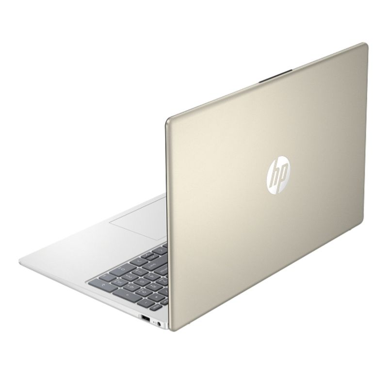 Laptop HP 15 FD0255LA 8GB RAM SSD 512GB vista dorsal oblicua