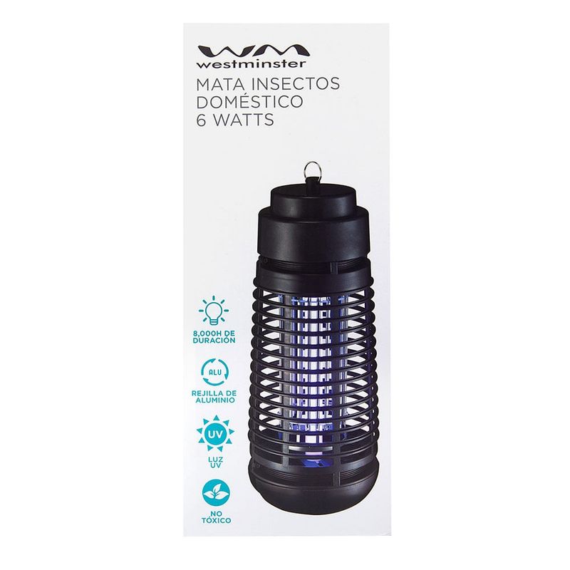 Lámpara mata insectos Westminster 6W UV negra reempacada calidad-