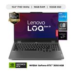 Laptop Lenovo LOQ 15IAX9 i5 16GB SSD 512GB RTX3050 gris características