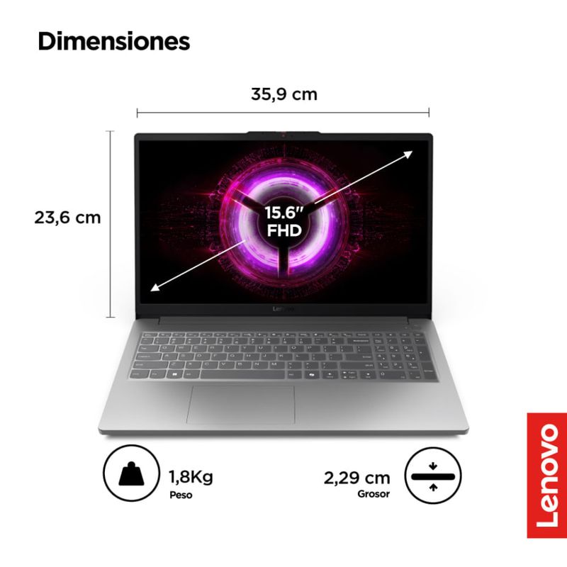 laptop lenovo loq 15ARP10E 15.6 AMD Ryzen 7 512GB SSD 16GB RAM luna grey especificaciones