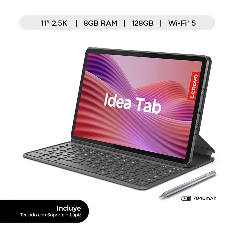 Tablet Lenovo Idea Tab 5G 11 8GB 128GB lápiz teclado gris características