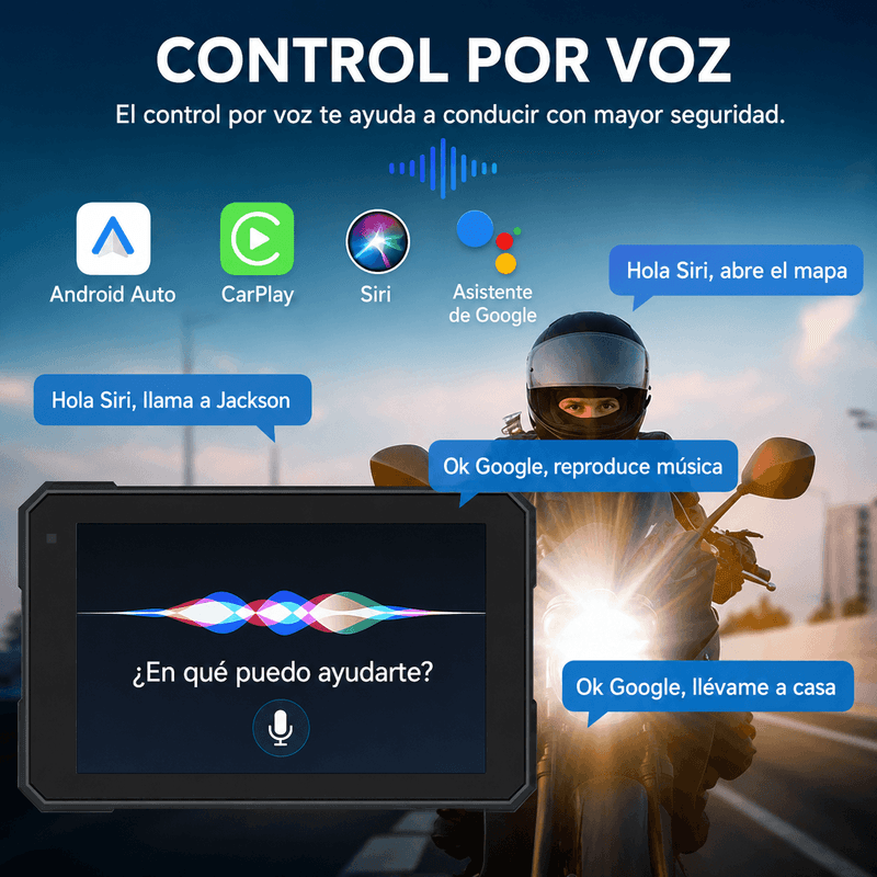 Pantalla para moto LAESD Q5S LCD táctil 5 pulgadas negro