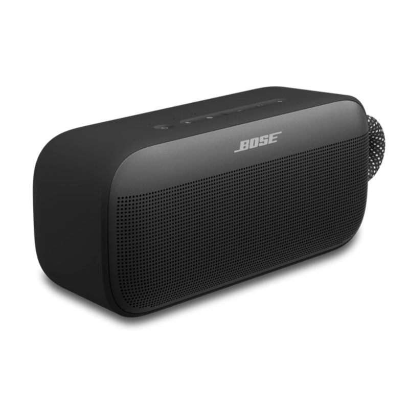 Parlante bluetooth Bose SoundLink Plus 15W IP67 color negro vista frontal oblicua