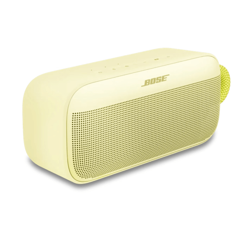 Parlante bluetooth Bose SoundLink Plus IP67 hasta 20 horas de reproducción citrus yellow vista frontal oblicua