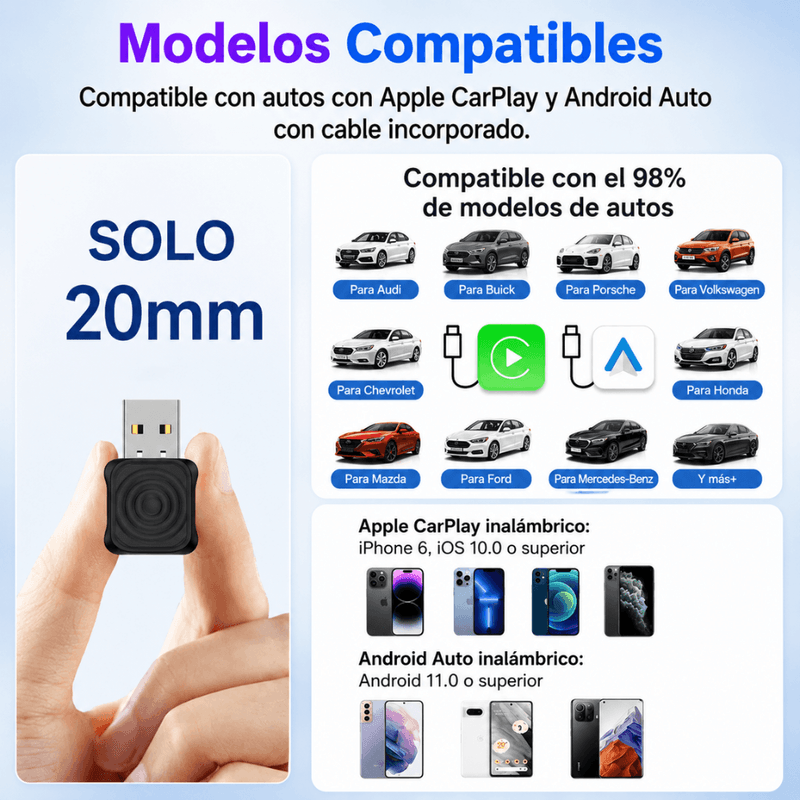Adaptador inalámbrico Carlinkit Mini Ultra Plug & Play negro