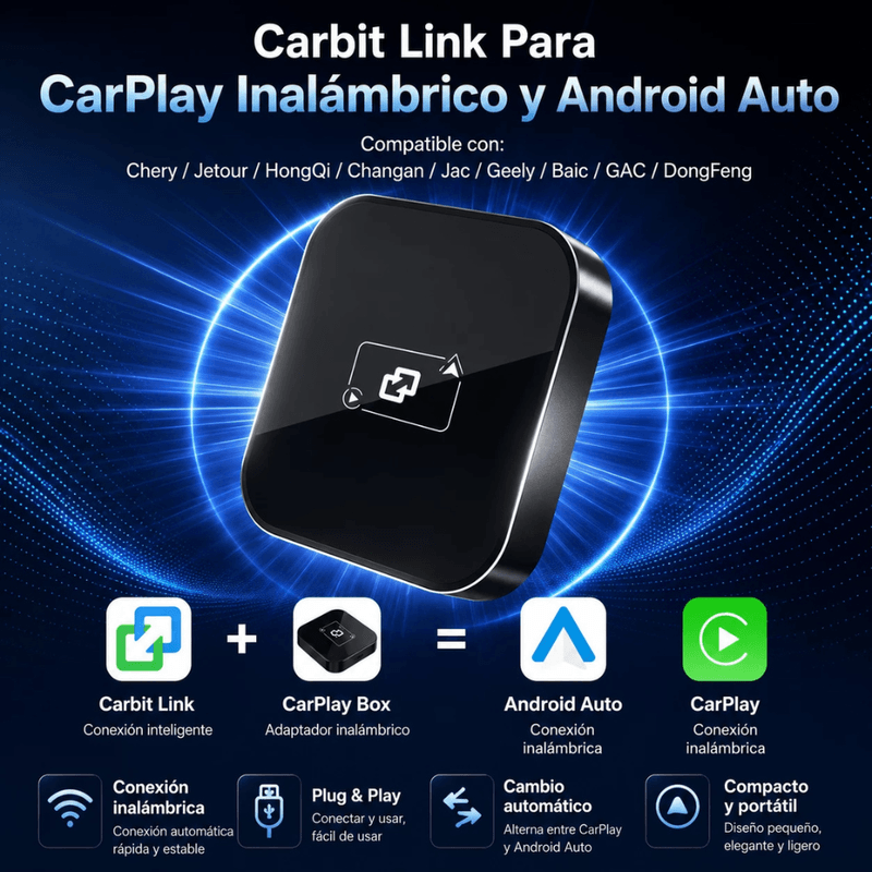 Adaptador inalámbrico Wooboobox YL2 CarPlay Android Auto negro