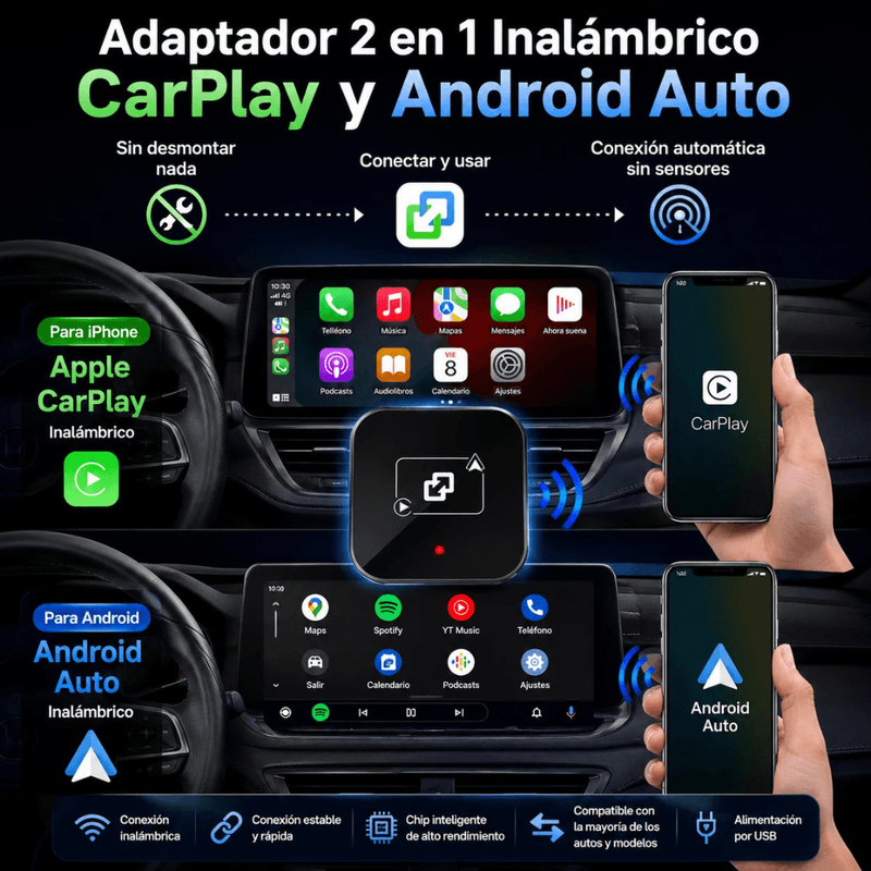Adaptador inalámbrico Wooboobox YL2 compatible con CarbitLink negro vista de uso