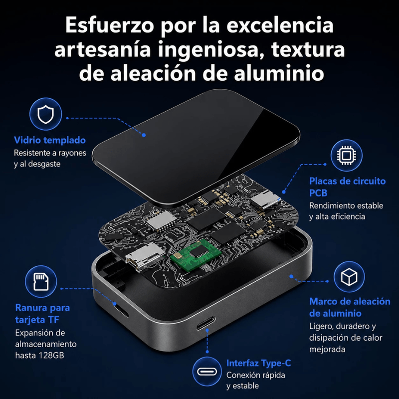 Adaptador inalámbrico Wooboobox YL2 compacto negro toma superior