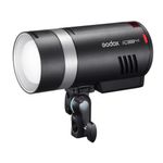 Flash Godox AD300 Pro II con inclinación de 90 grados vista lateral oblicua