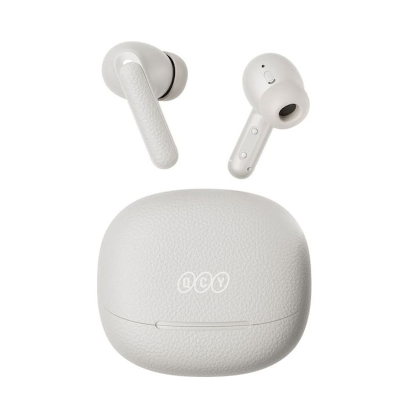 Audífonos QCY Buds ANC blancos vista frontal