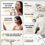 Audífonos QCY Buds ANC blancos resistencia IPX4