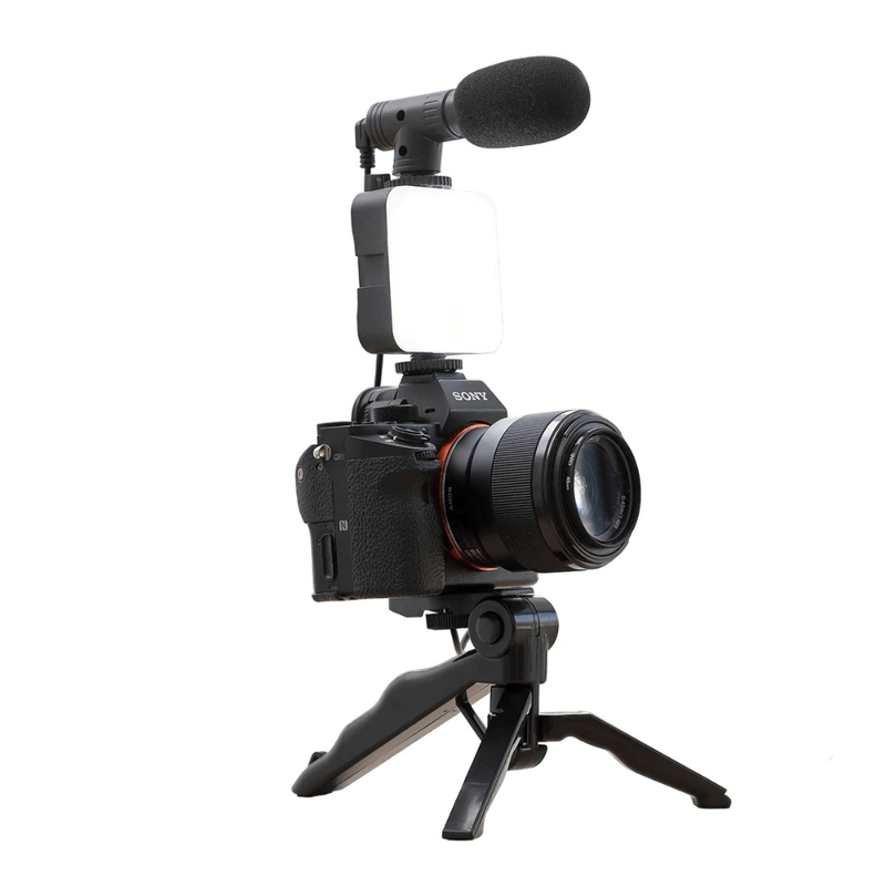 Kit de grabación KREED AY-49 negro montado en cámara