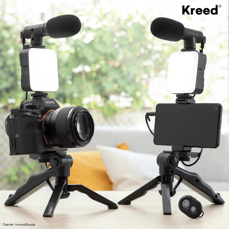 Kit de grabación KREED AY-49 negro uso con cámara y celular