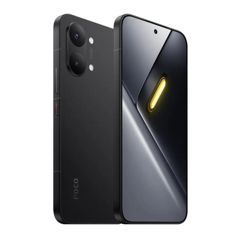Celular Poco X8 Pro Max 512GB 12GB RAM cámara 50MP negro frontal diagonal