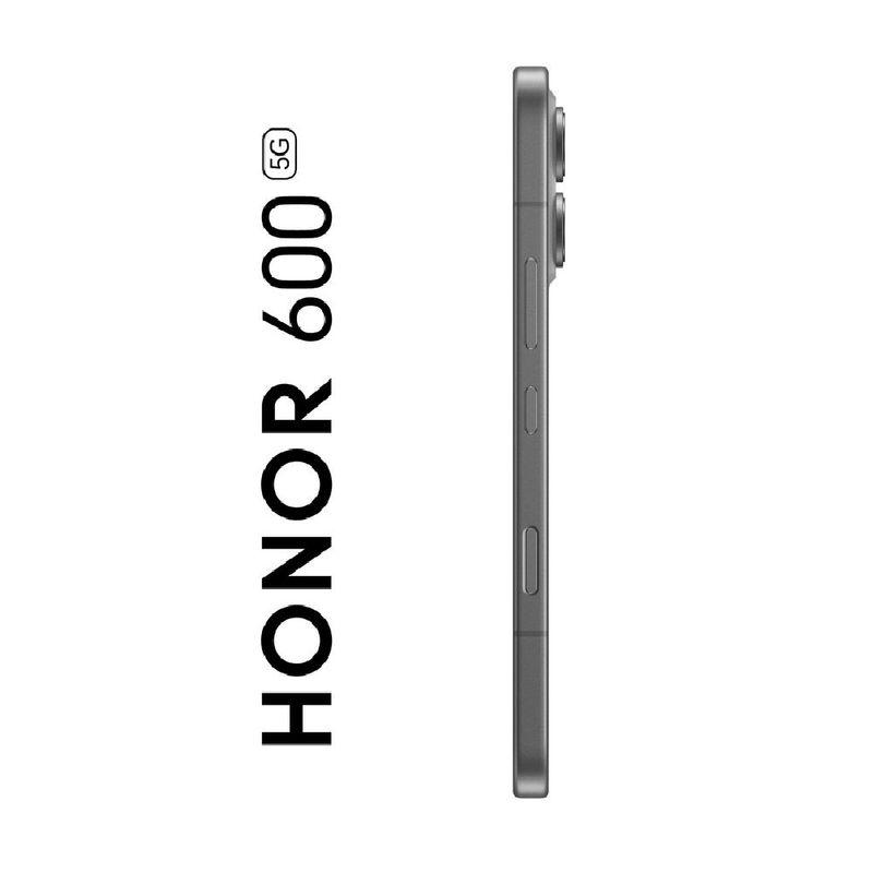 Celular Honor 600 512GB negro + Smartwatch Honor Choice 2i frontal lateral
