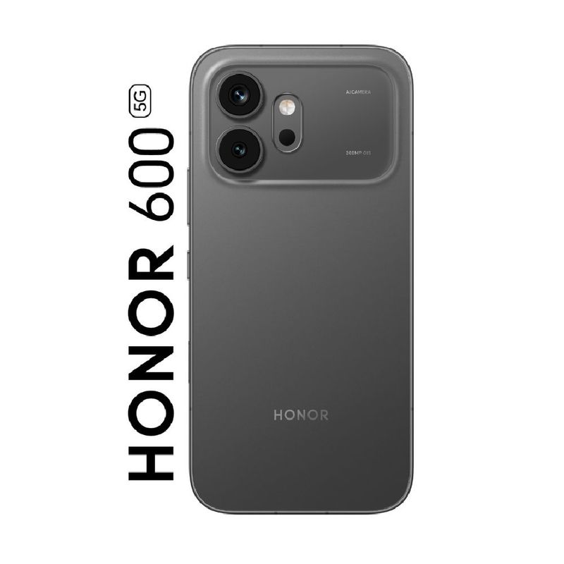 Celular Honor 600 512GB negro + Smartwatch Honor Choice 2i dorsal