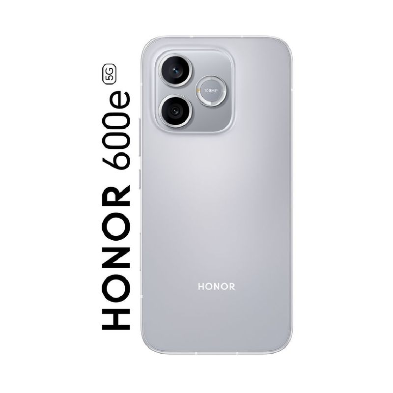 Celular Honor 600E 512GB gris velvet, batería 6520 mAh dorsal