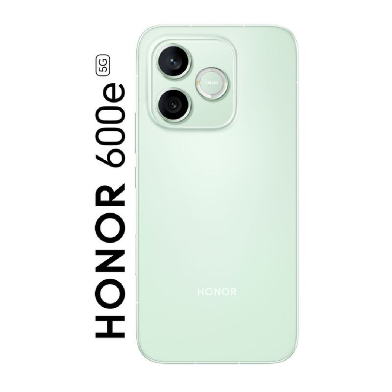 Celular Honor 600E 512GB verde, batería 6520 mAh e IP66 dorsal