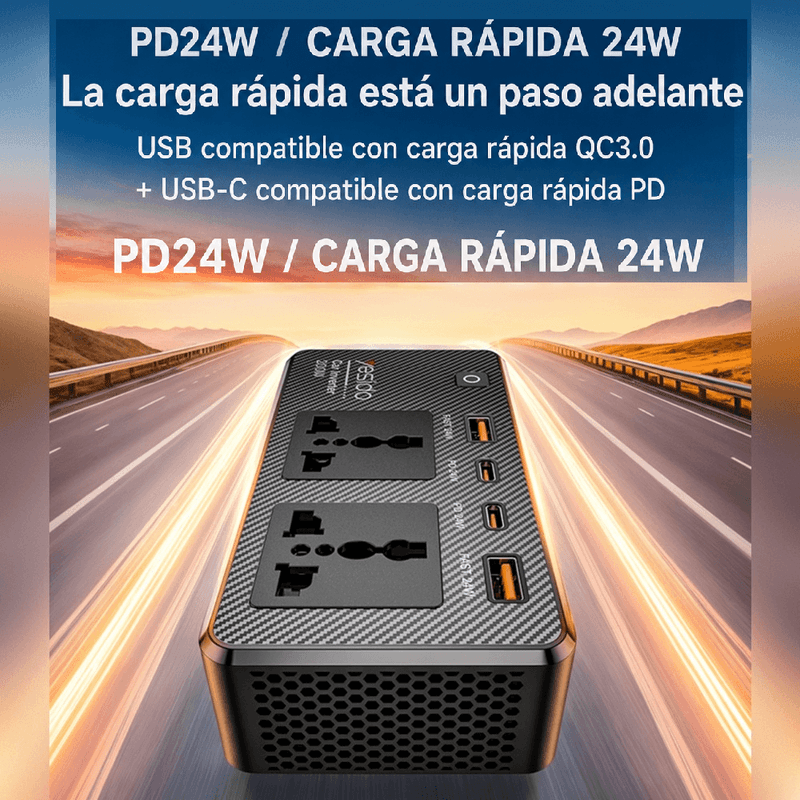 Inversor YESIDO VC07 negro carga rápida 24W