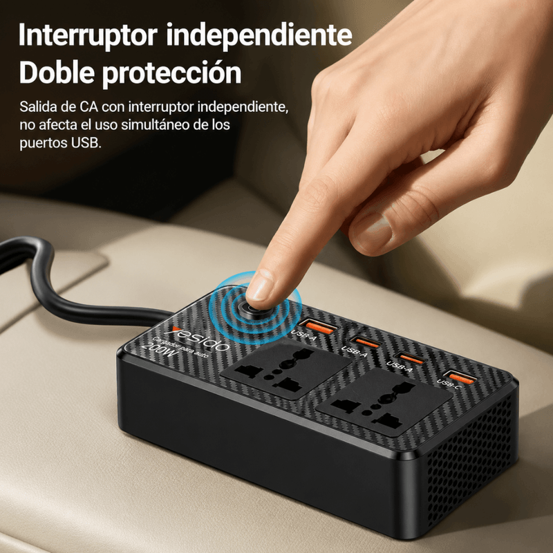 Inversor YESIDO VC07 negro interruptor independiente