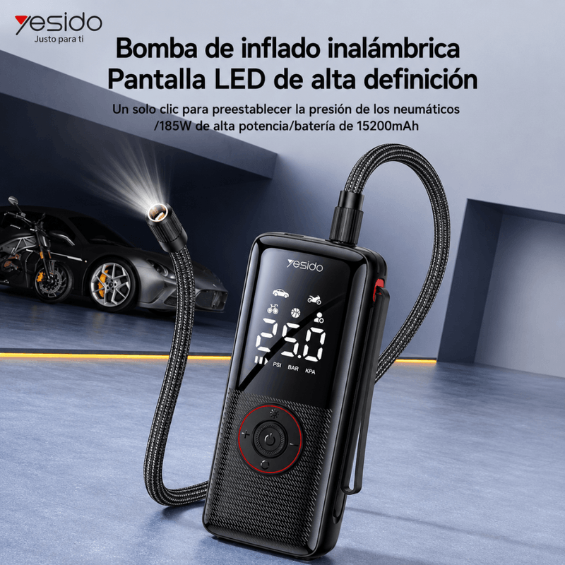 Inflador YESIDO VC17 negro batería 5200mAh
