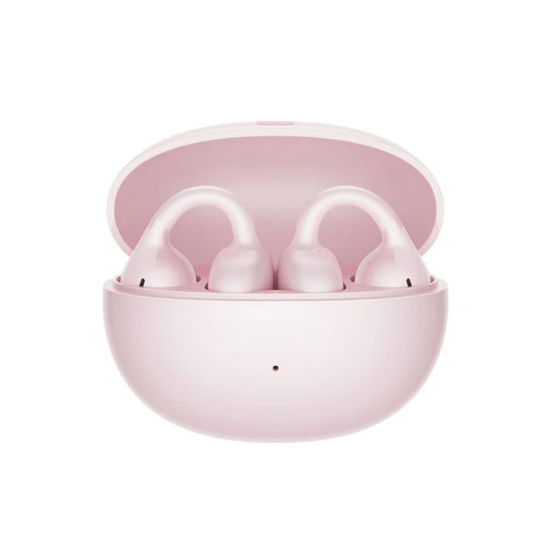 Audífonos TWS Baseus BC1 Bluetooth IPX5 con estuche rosado vista frontal