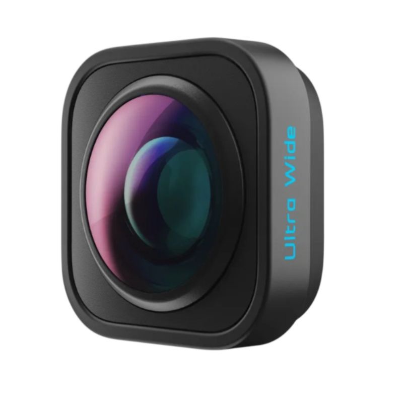 Lente Ultra Wide GoPro compatible con Hero 13 color negro vista frontal oblicua