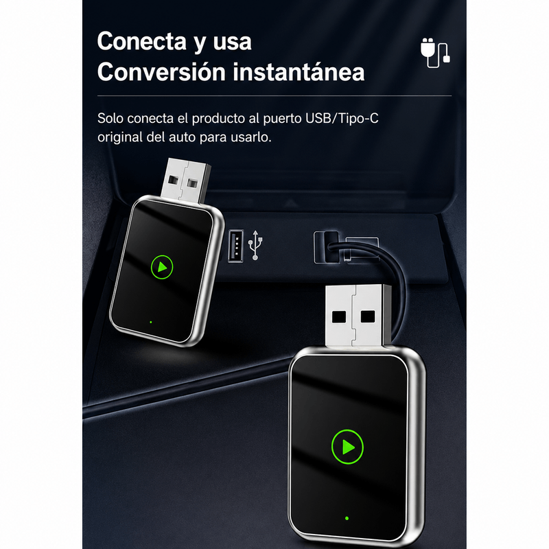 Adaptador LAESD Q1J negro Android Auto inalámbrico