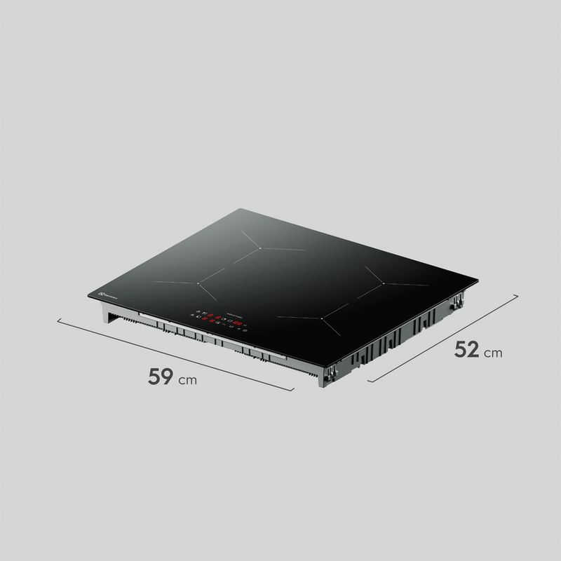 Encimera de inducción Electrolux IE4TW 60cm 4 hornillas frontal medidas