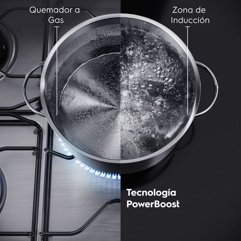 Encimera de inducción Electrolux IE4TW 60cm 4 hornillas frontal potencia
