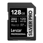 Tarjeta de memoria Lexar Professional SDXC V60 128GB Silver vista frontal