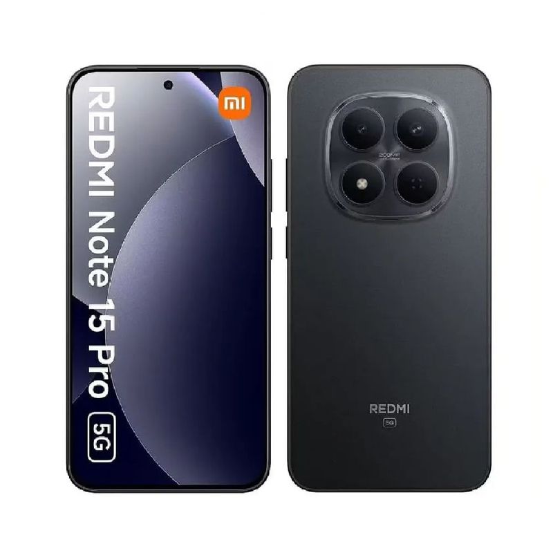 Celular Xiaomi Redmi Note 15 Pro 5G 256GB negro, AMOLED frontal