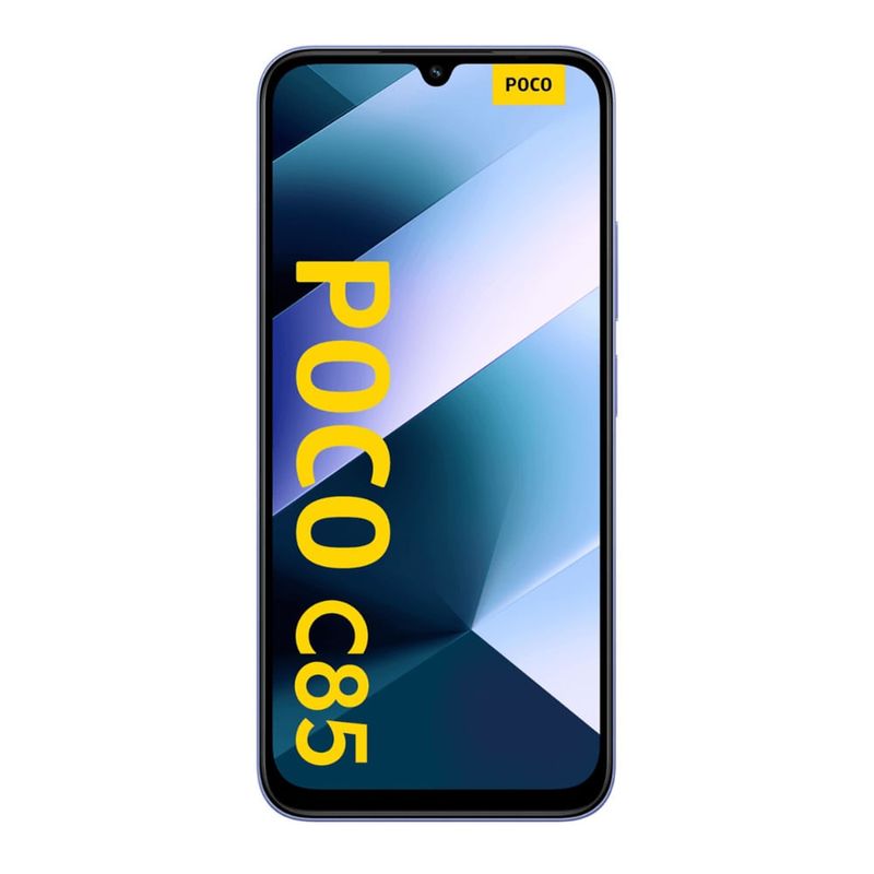 Celular Xiaomi Poco C85 128GB morado, batería de 6000mAh frontal