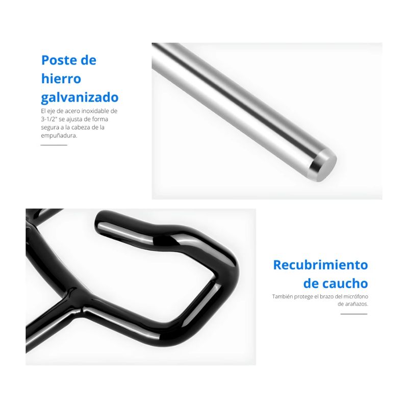 Soporte para brazo Neewer CM-NA-1 micrófono y luces, ángulo frontal oblicuo, especificaciones