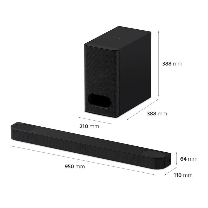 Barra de sonido Sony BRAVIA Theatre Bar 6 HT-B600 negro contenido de caja