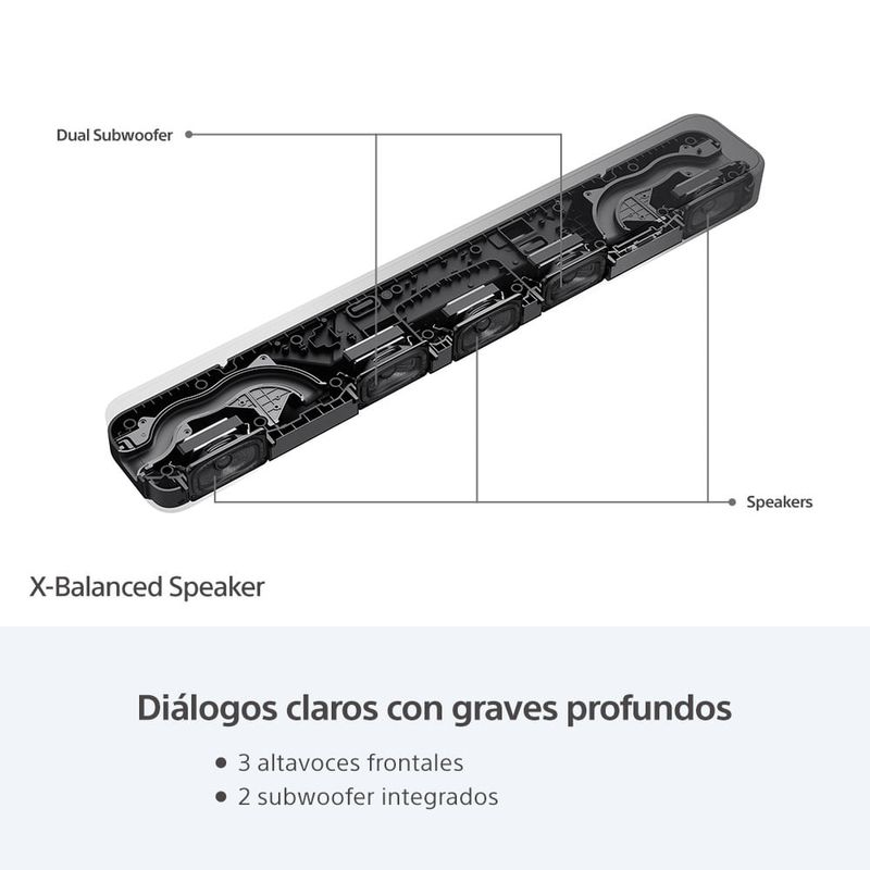 Barra de sonido Sony HT-S2000 negro Dolby Atmos